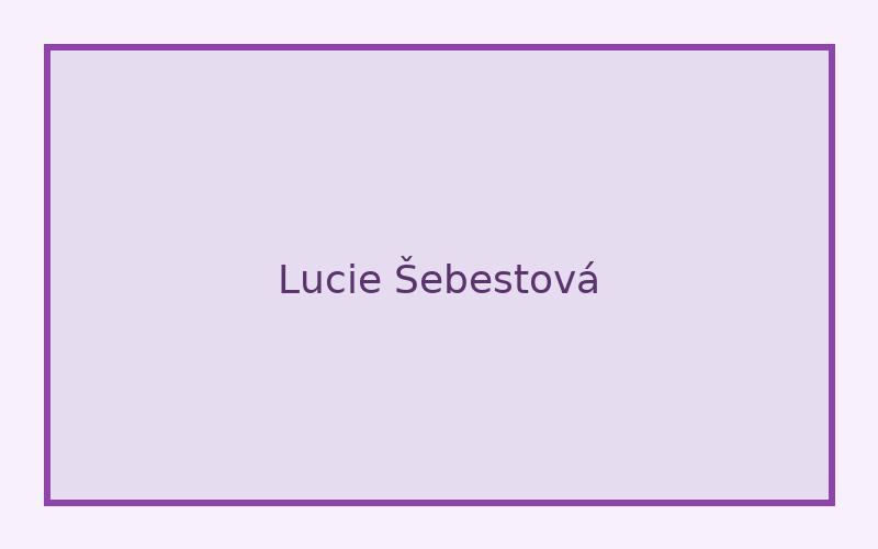Bc. Lucie Šebestová, Dis.